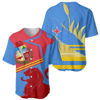 Aruba Flag Baseball Jersey Elements Merged with Country's Shape – Unique National Design