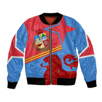 Aruba Flag Bomber Jacket Elements Merged with Country's Shape – Unique National Design