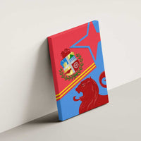 Aruba Flag Canvas Wall Art Elements Merged with Country's Shape – Unique National Design