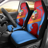 Aruba Flag Car Seat Cover Elements Merged with Country's Shape – Unique National Design