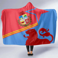 Aruba Flag Hooded Blanket Elements Merged with Country's Shape – Unique National Design