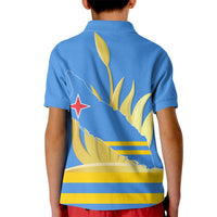 Aruba Flag Kid Polo Shirt Elements Merged with Country's Shape – Unique National Design