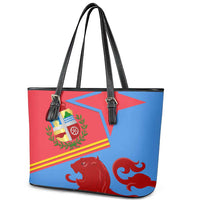 Aruba Flag Leather Tote Bag Elements Merged with Country's Shape – Unique National Design