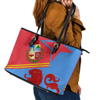 Aruba Flag Leather Tote Bag Elements Merged with Country's Shape – Unique National Design