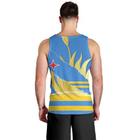 Aruba Flag Men Tank Top Elements Merged with Country's Shape – Unique National Design