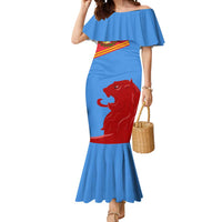 Aruba Flag Mermaid Dress Elements Merged with Country's Shape – Unique National Design