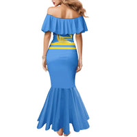 Aruba Flag Mermaid Dress Elements Merged with Country's Shape – Unique National Design