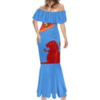 Aruba Flag Mermaid Dress Elements Merged with Country's Shape – Unique National Design