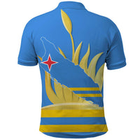 Aruba Flag Polo Shirt Elements Merged with Country's Shape – Unique National Design