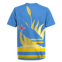 Aruba Flag Rugby Jersey Elements Merged with Country's Shape – Unique National Design