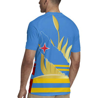 Aruba Flag Rugby Jersey Elements Merged with Country's Shape – Unique National Design