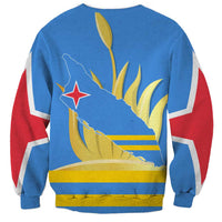 Aruba Flag Sweatshirt Elements Merged with Country's Shape – Unique National Design