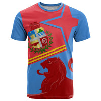 Aruba Flag T Shirt Elements Merged with Country's Shape – Unique National Design