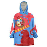 Aruba Flag Wearable Blanket Hoodie Elements Merged with Country's Shape – Unique National Design