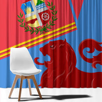 Aruba Flag Window Curtain Elements Merged with Country's Shape – Unique National Design