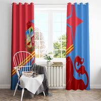 Aruba Flag Window Curtain Elements Merged with Country's Shape – Unique National Design