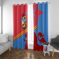 Aruba Flag Window Curtain Elements Merged with Country's Shape – Unique National Design