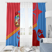 Aruba Flag Window Curtain Elements Merged with Country's Shape – Unique National Design