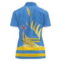 Aruba Flag Women Polo Shirt Elements Merged with Country's Shape – Unique National Design