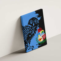 Aruba's Mascot Canvas Wall Art Blended with National Flag Details – Symbolic Design