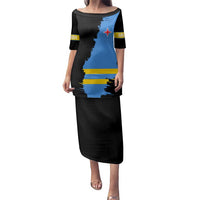 Aruba's Mascot Family Matching Puletasi and Hawaiian Shirt Blended with National Flag Details – Symbolic Design