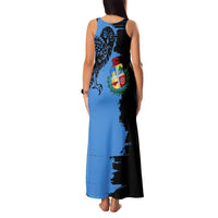 Aruba's Mascot Family Matching Tank Maxi Dress and Hawaiian Shirt Blended with National Flag Details – Symbolic Design