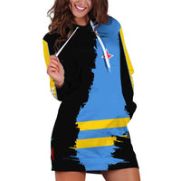 Aruba's Mascot Hoodie Dress Blended with National Flag Details – Symbolic Design