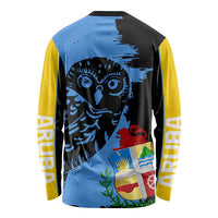 Aruba's Mascot Long Sleeve Shirt Blended with National Flag Details – Symbolic Design