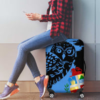 Aruba's Mascot Luggage Cover Blended with National Flag Details – Symbolic Design