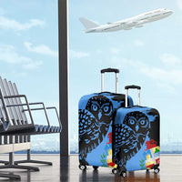 Aruba's Mascot Luggage Cover Blended with National Flag Details – Symbolic Design