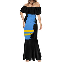 Aruba's Mascot Mermaid Dress Blended with National Flag Details – Symbolic Design