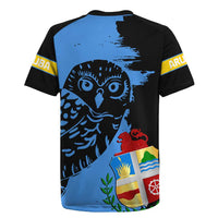 Aruba's Mascot Rugby Jersey Blended with National Flag Details – Symbolic Design