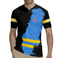Aruba's Mascot Rugby Jersey Blended with National Flag Details – Symbolic Design