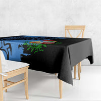 Aruba's Mascot Tablecloth Blended with National Flag Details – Symbolic Design