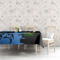 Aruba's Mascot Tablecloth Blended with National Flag Details – Symbolic Design