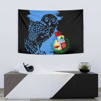 Aruba's Mascot Tapestry Blended with National Flag Details – Symbolic Design