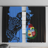 Aruba's Mascot Window Curtain Blended with National Flag Details – Symbolic Design