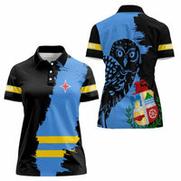 Aruba's Mascot Women Polo Shirt Blended with National Flag Details – Symbolic Design
