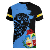 Aruba's Mascot Women V-Neck T-Shirt Blended with National Flag Details – Symbolic Design