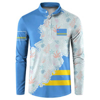 Aruba Button Sweatshirt with Marine Patterns – Ocean-Inspired Design