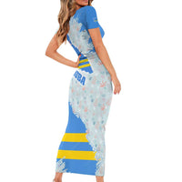 Aruba Family Matching Short Sleeve Bodycon Dress and Hawaiian Shirt with Marine Patterns – Ocean-Inspired Design