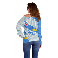 Aruba Off Shoulder Sweater with Marine Patterns – Ocean-Inspired Design