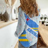 Aruba Women Casual Shirt with Marine Patterns – Ocean-Inspired Design
