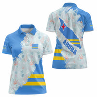 Aruba Women Polo Shirt with Marine Patterns – Ocean-Inspired Design