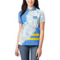 Aruba Women Polo Shirt with Marine Patterns – Ocean-Inspired Design
