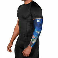 Personalized Cape Verde Football Arm Sleeves Blue Shark Mascot Cabo Verdean - Gradient Art