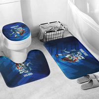 Personalized Cape Verde Football Bathroom Set Blue Shark Mascot Cabo Verdean - Gradient Art