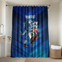 Personalized Cape Verde Football Bathroom Set Blue Shark Mascot Cabo Verdean - Gradient Art