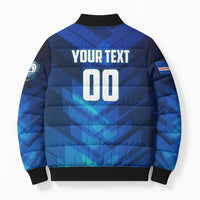 Personalized Cape Verde Football Bomber Puffer Jacket Blue Shark Mascot Cabo Verdean - Gradient Art