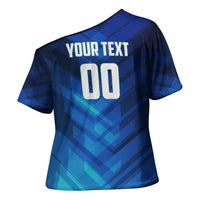 Personalized Cape Verde Football Cross Shoulder Shirt Blue Shark Mascot Cabo Verdean - Gradient Art